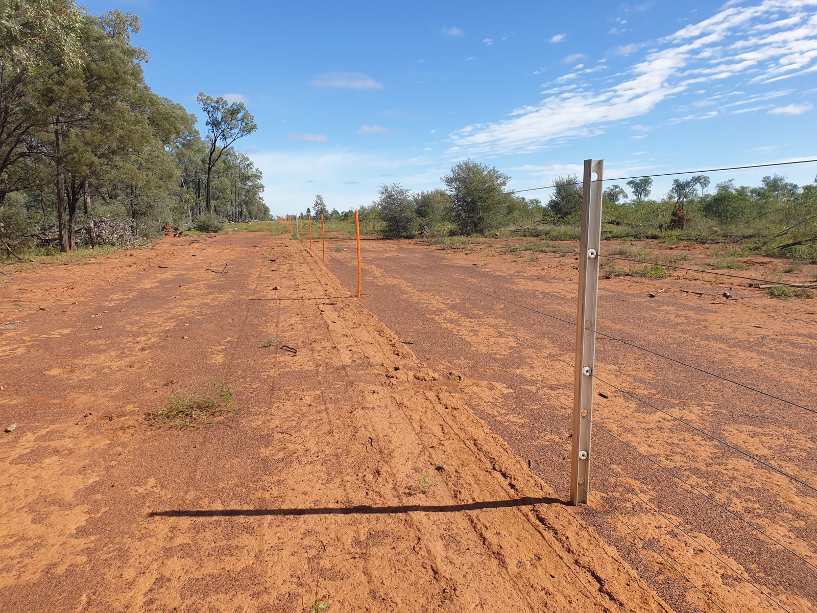 A long fence line